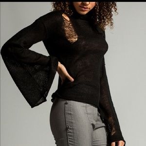Black Distressed Sweater